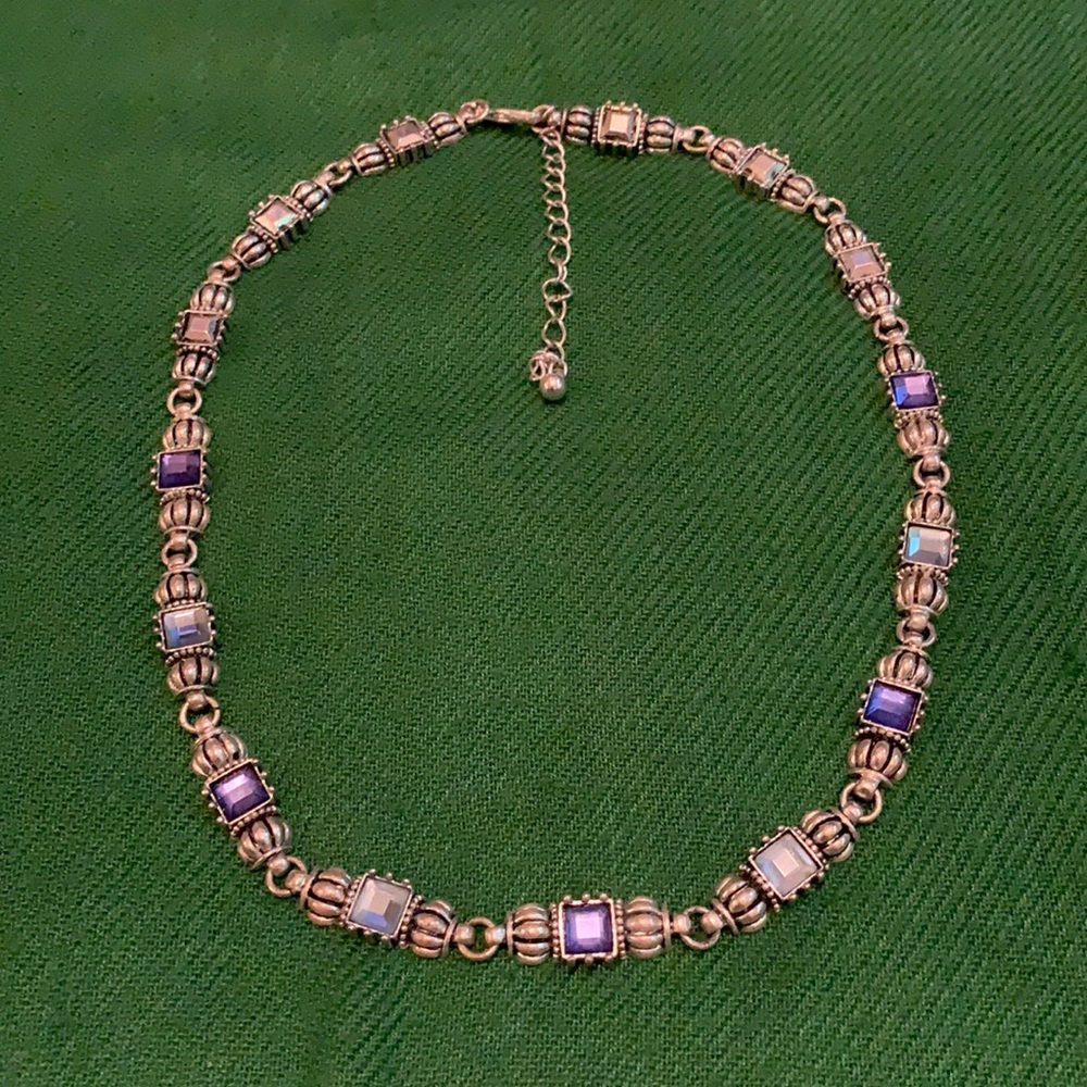 Short Silver and Blue Necklace